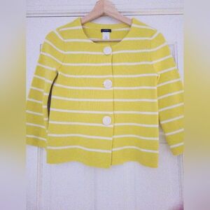 J. Crew Lemon Striped Cardigan